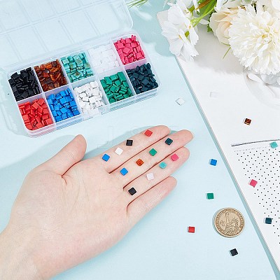 800Pcs 10 Colors Opaque Acrylic Slide Charms OACR-SC0001-36B-1