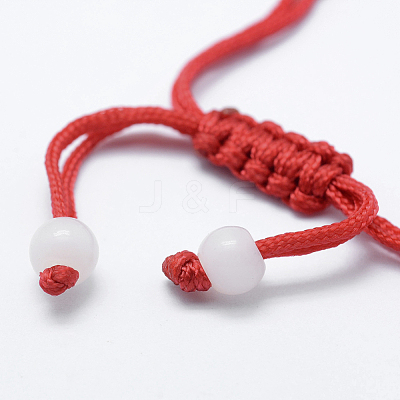 Natural Myanmar Jade/Burmese Jade Braided Bead Bracelets BJEW-F307-02-1