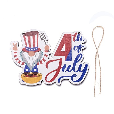 Independence Day Density Board Wooden Wall Ornament Doorplate Pendants HJEW-C004-03-1