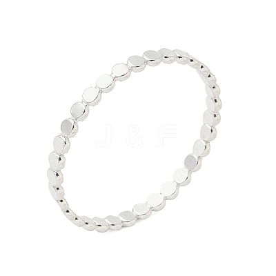 925 Sterling Silver Flat Beaded Finger Rings for Women RJEW-NH0002-01B-S-1
