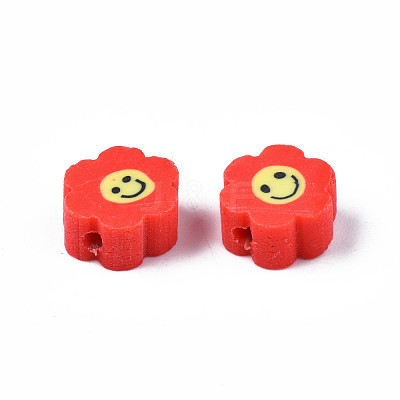 Handmade Polymer Clay Bead Strands CLAY-N006-73-1