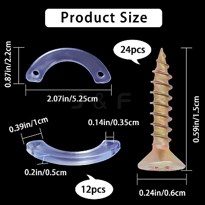 12Pcs PVC Non Slip Drawer Stops DIY-GF0006-91-1