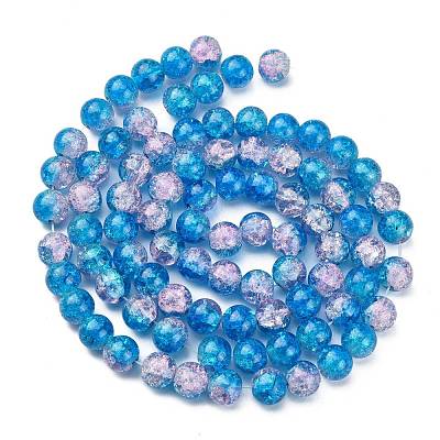 Spray Painted Crackle Glass Beads Strands CCG-Q001-10mm-19-1