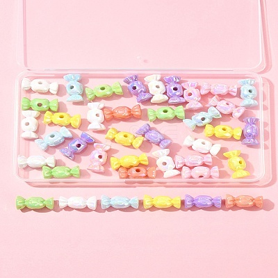 40Pcs UV Plating Opaque Acrylic Beads OACR-FS0002-27-1