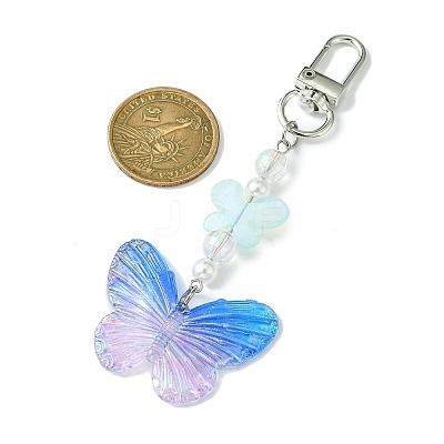 Acrylic Butterfly Pendant Decorations HJEW-JM01569-1