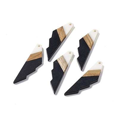 Opaque Resin & Walnut Wood Big Pendants X-RESI-M027-09C-1
