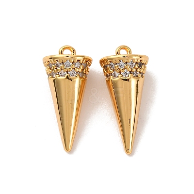 Brass Micro Pave Cubic Zirconia Pendants KK-K382-56G-1