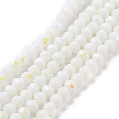 Electroplate Opaque Solid Color Glass Beads Strands EGLA-A034-P3mm-L17-1
