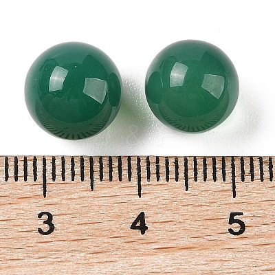 Natural Green Onyx Agate No Hole Sphere Beads G-K353-04A-27-1