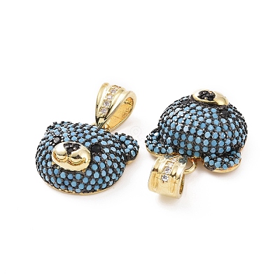 Brass Micro Pave Cubic Zirconia Pendants ZIRC-F136-01G-05-1