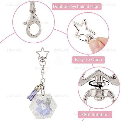 20Pcs 2 Styles Zinc Alloy Swivel Clasps FIND-SP0004-24P-1