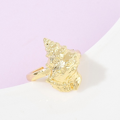 Ocean Theme Brass Cuff Rings RJEW-C135-01G-09-1