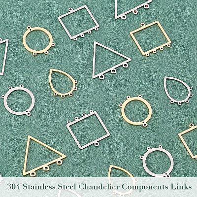 32Pcs 8 Style 304 Stainless Steel Chandelier Components Links STAS-UN0022-94-1