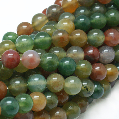 Natural Indian Agate Bead Strands G-J358-02-8mm-1