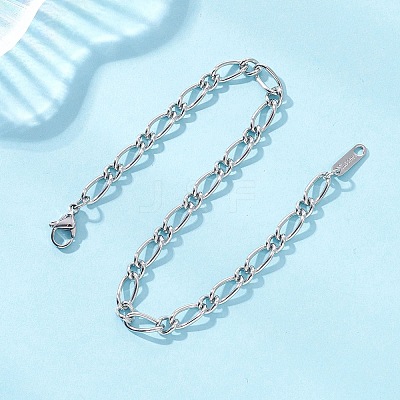 304 Stainless Steel Figaro Chains Bracelets for Women BJEW-JB12772-1