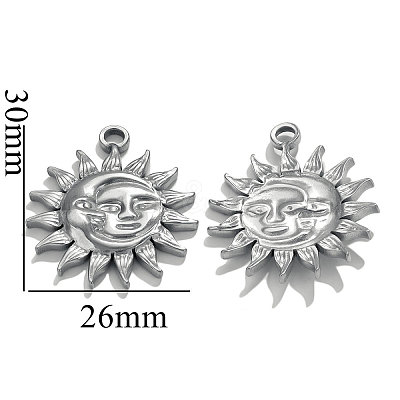 304 Stainless Steel Pendants STAS-WH0027-91C-P-1