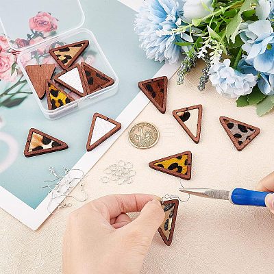12Pcs 6 Style Eco-Friendly Cowhide Leather Pendants FIND-OC0001-92-1