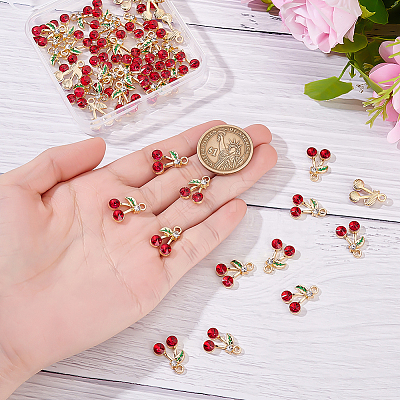 50Pcs Alloy Rhinestone Pendants ENAM-ME0001-24-1