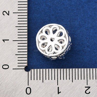 Rack Plating Brass Micro Pave Cubic Zirconia Beads KK-Z082-04S-1