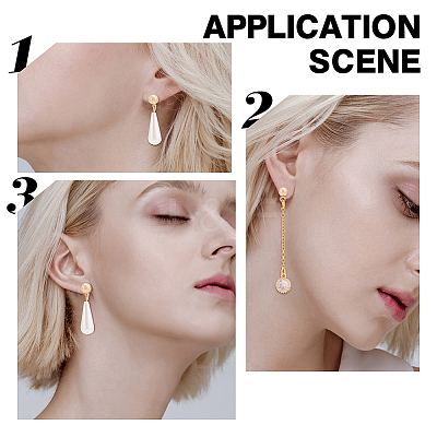 40Pcs 4 Size Rack Plating Brass Ball Stud Earring Post KK-BC0009-94-1