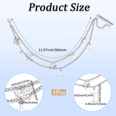 Alloy Shoe Decoration Double Chain AJEW-WH20048-20P-1