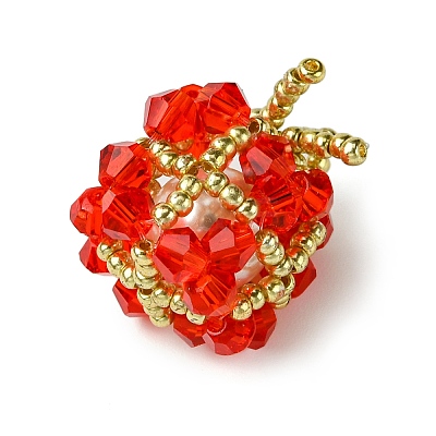 Christmas Seed Beads Beaded Charms PALLOY-MZ00299-01-1