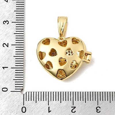 Brass Micro Pave Clear Cubic Zirconia Locket Pendants KK-H267-028B-02-1