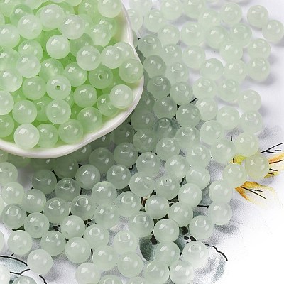 Imitation Jade Glass Seed Beads SEED-Z004-J8MM-09-1