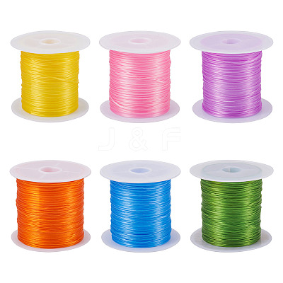 6 Rolls 6 Colors 10M Flat Elastic Crystal String EW-TA0001-04A-1
