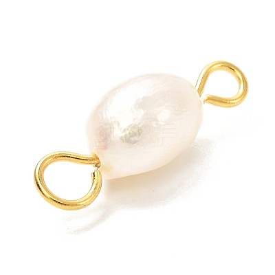 Natural Cultured Freshwater Pearl Beads Links Connectors PALLOY-JF00941-02-1