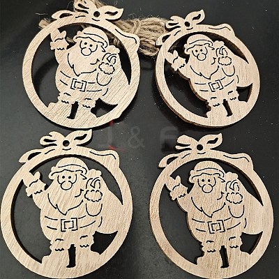 Unfinished Wood Pendant Decorations XMAS-PW0001-170-14-1