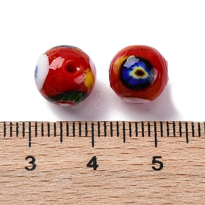 Handmade Millefiori Lampwork Beads LAMP-R003-02B-10-1