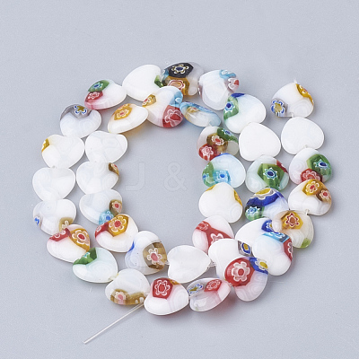 Handmade Millefiori Lampwork Beads Strands LAMP-T005-26-1