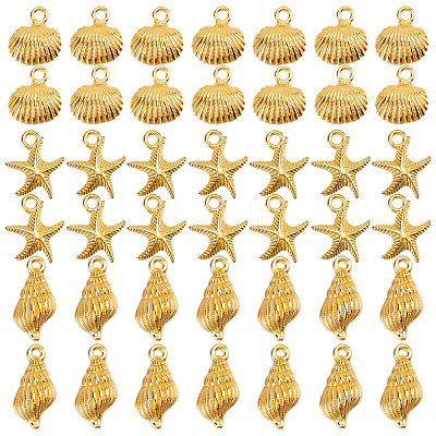 60Pcs 3 Styles Ocean Theme Alloy Pendants FIND-SC0012-44-1