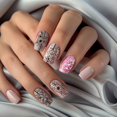 Stainless Steel DIY Nail Art Templates MRMJ-WH0092-034-1
