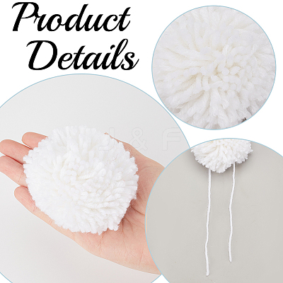 12Pcs DIY Craft Polyester Pom Pom Ball AJEW-CY0002-95B-1