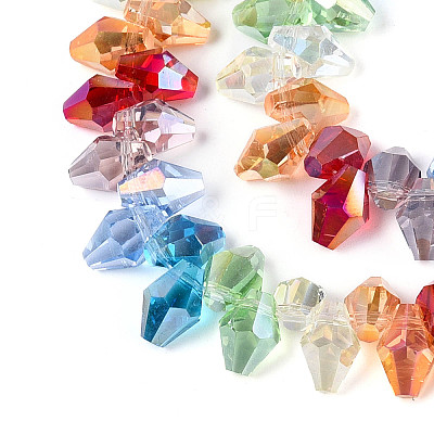 Electroplate Transparent Glass Beads Strands EGLA-N025-03A-A01-1
