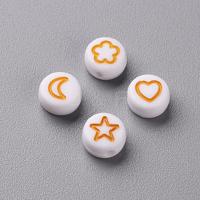 White Opaque Acrylic Beads MACR-N008-41F-1