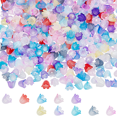 10Colors Two Tone Acrylic Bead Caps MACR-PH0001-71-1