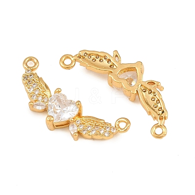 Brass Micro Pave Clear Cubic Zirconia Connector Charms CU-CBA2E4B-02G-1
