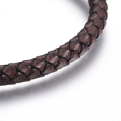 Leather Braided Cord Bracelets BJEW-E352-21P-1