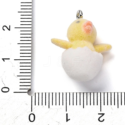 Flocky Resin Pendants FIND-S001-14L-1