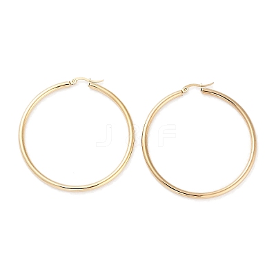 Ring 304 Stainless Steel Hoop Earrings for Women Men EJEW-B049-01H-G-1