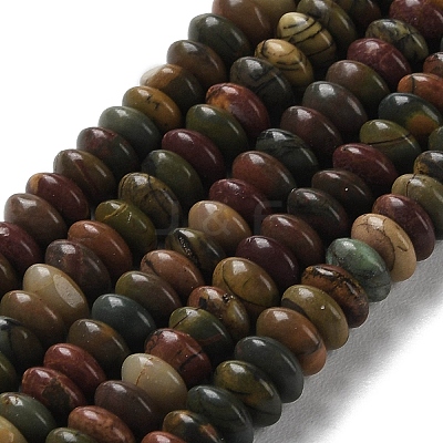 Natural Polychrome Jasper/Picasso Stone/Picasso Jasper Beads Strands G-Z030-A19-01-1