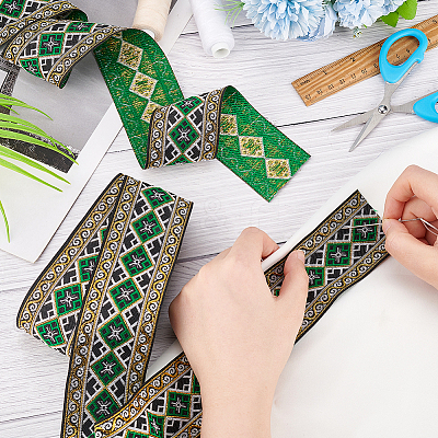 Ethnic Style Embroidery Polyester Ribbons OCOR-WH0060-56A-1