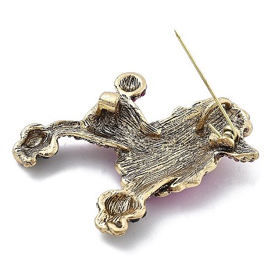Poodle Alloy Rhinestone Brooches JEWB-Q006-01B-1
