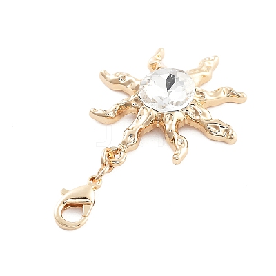 Alloy Rhinestone Pendant Decoration HJEW-P021-01G-G-1