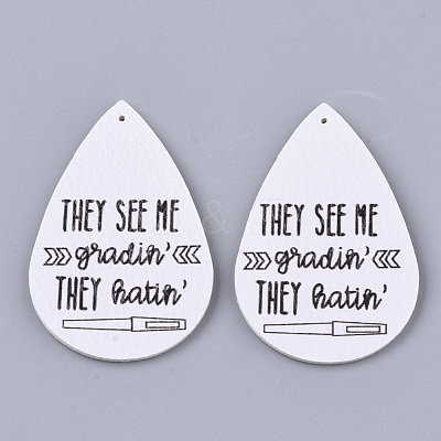 PU Leather Big Pendants FIND-R072-10-B07-1