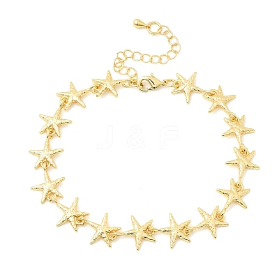 Brass Link Chain Bracelets for Women BJEW-D457-02G-1