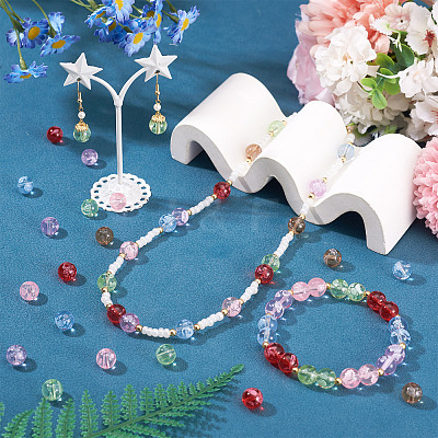 80Pcs Handmade Transparent Lampwork Beads FIND-TAD0001-04A-1